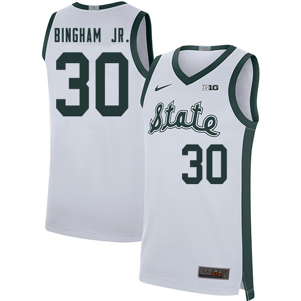 Men Michigan State Spartans #30 Marcus Bingham Jr. NCAA Nike Authentic White Retro College Stitched Basketball Jersey AV41J85JT